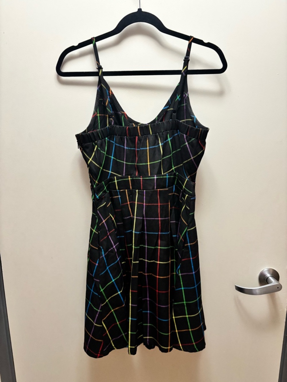 Hot Topic Black Rainbow Grid Lace-Up Mini Dress - Picture 3 of 3